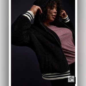 NWT Torrid Sherpa Faux Fur Bomber Varsity Jacket